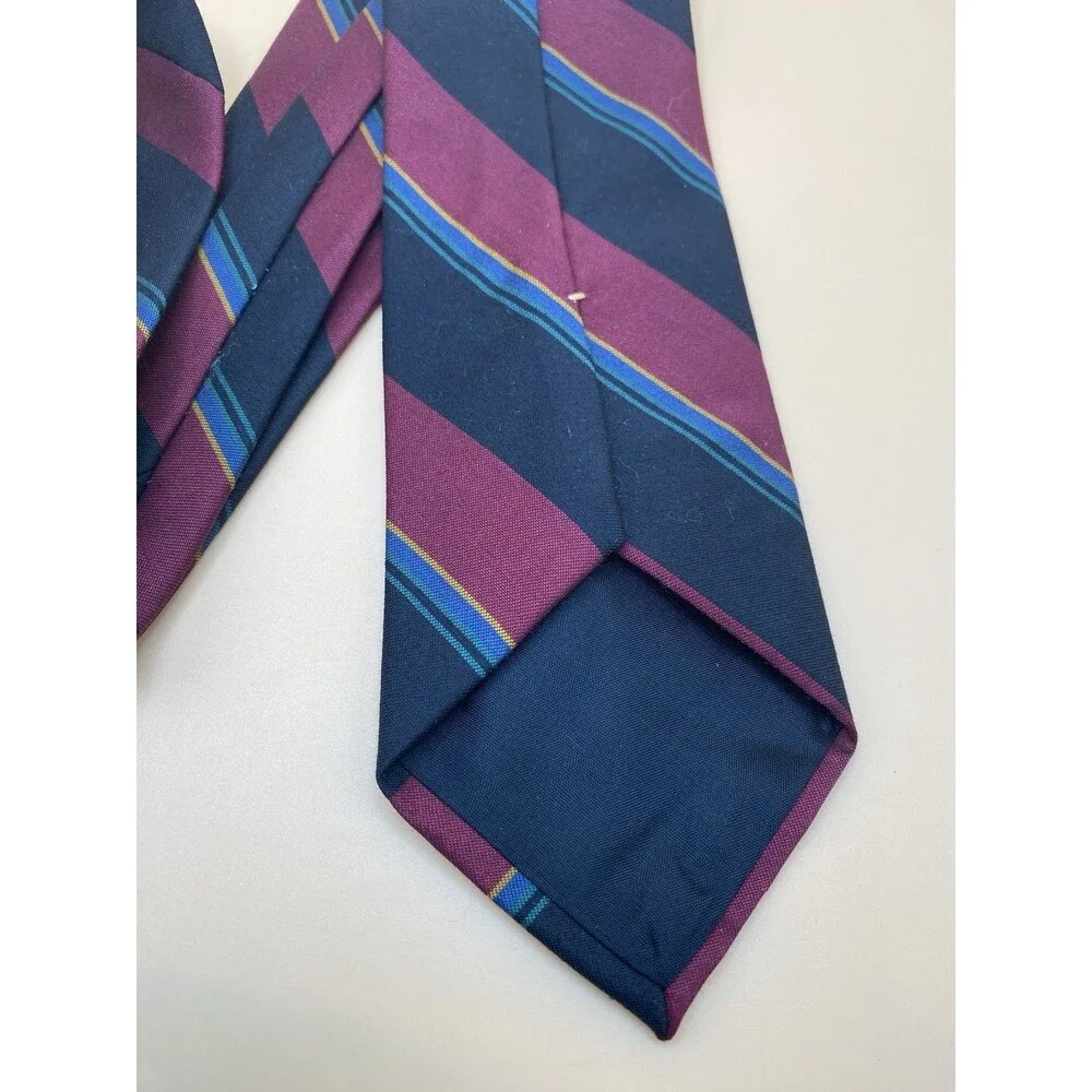Vintage DiMaro Elegante Striped Silk Tie Mens Burgundy Black Made in USA
